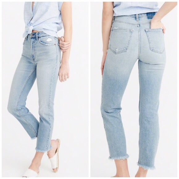 abercrombie ultra high rise straight ankle jeans - Picture 5 of 6